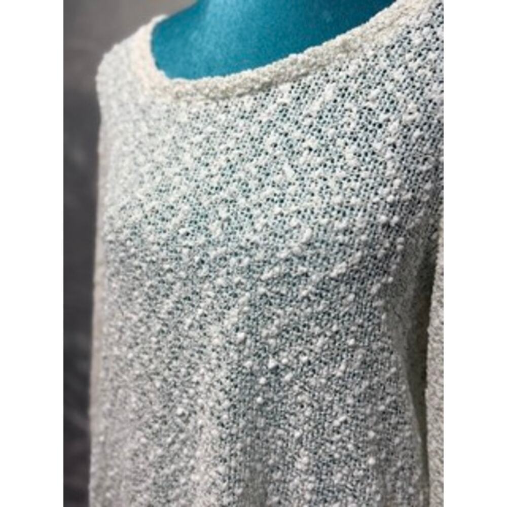 Aeropostale Cream Bouclé Lace Back Sweater Large - Picture 3 of 7